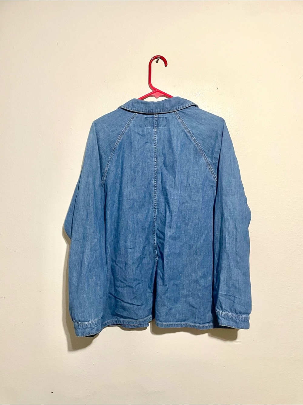 Torrid Denim Raglan Chore Jacket Women's Size 1 (XL) Lightweight Button Front - Picture 4 of 6